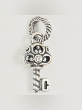 Brighton Magic Key Crystal Wishes Key Silver Plated Bracelet or Necklace Charm